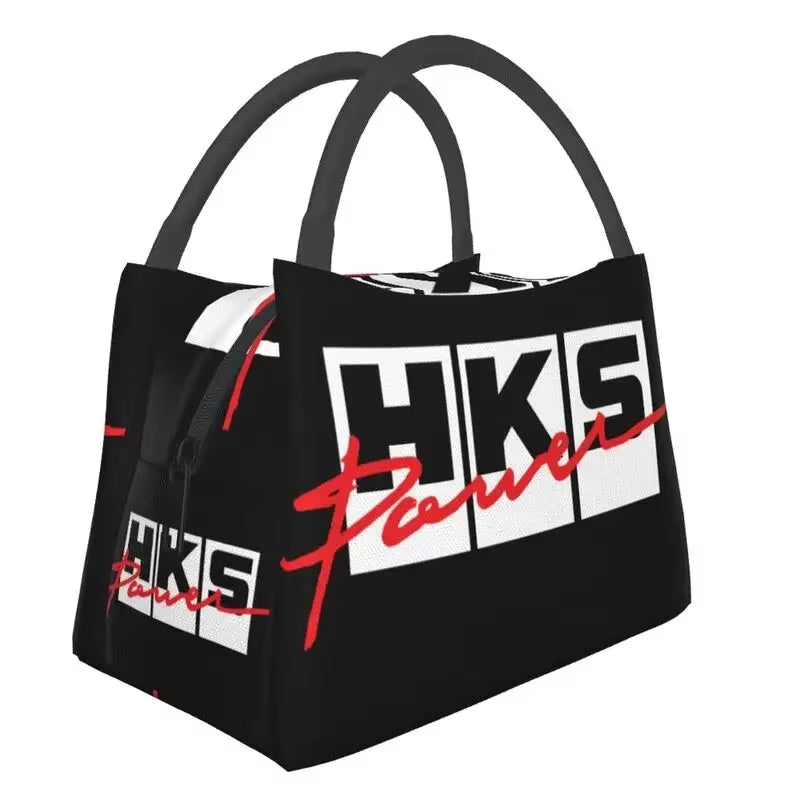Custom Japanese Retro Auto Hks Jdm Drifting Lunch Bags Men Women Cooler Thermal Insulated Lunch Boxes for Work Pinic or Travel