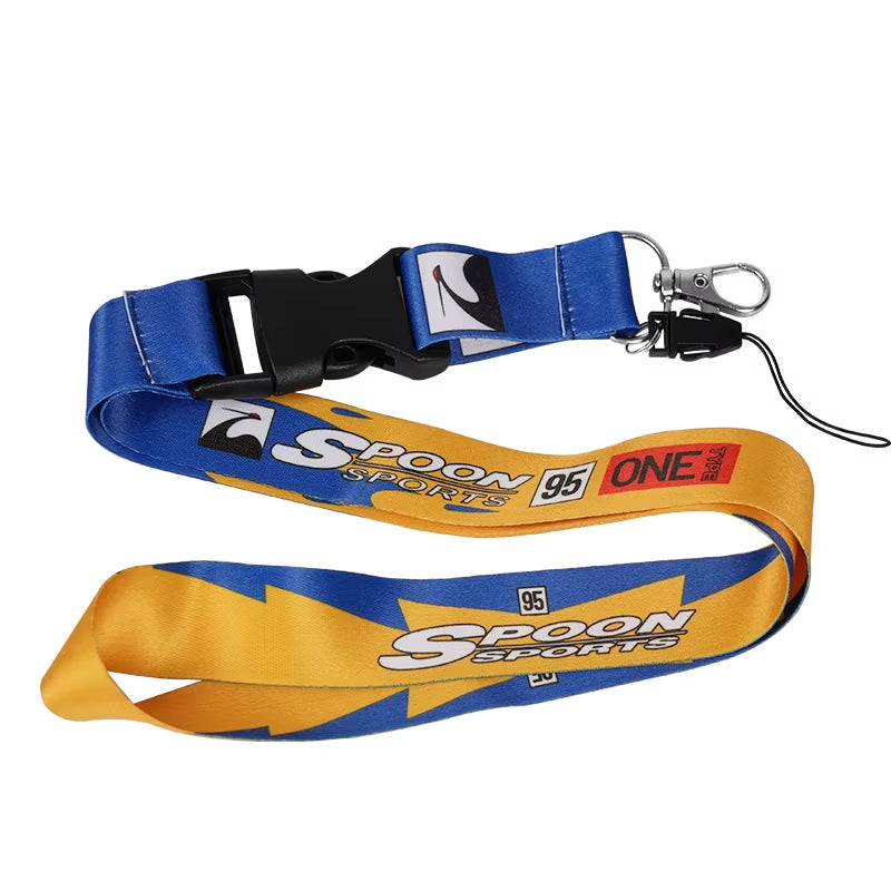 NEW JDM Style Lanyard Keychain Work Card ID Cell Phone Key Hanging Neck Lanyard NOS FAKE TAXI Keyring Motorcycl Auto Accessories