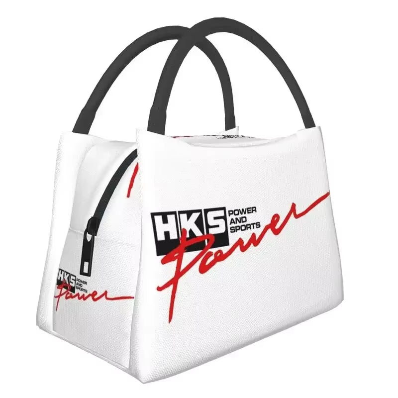 Custom Japanese Retro Auto Hks Jdm Drifting Lunch Bags Men Women Cooler Thermal Insulated Lunch Boxes for Work Pinic or Travel