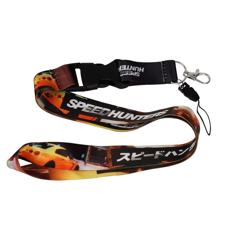 NEW JDM Style Lanyard Keychain Work Card ID Cell Phone Key Hanging Neck Lanyard NOS FAKE TAXI Keyring Motorcycl Auto Accessories