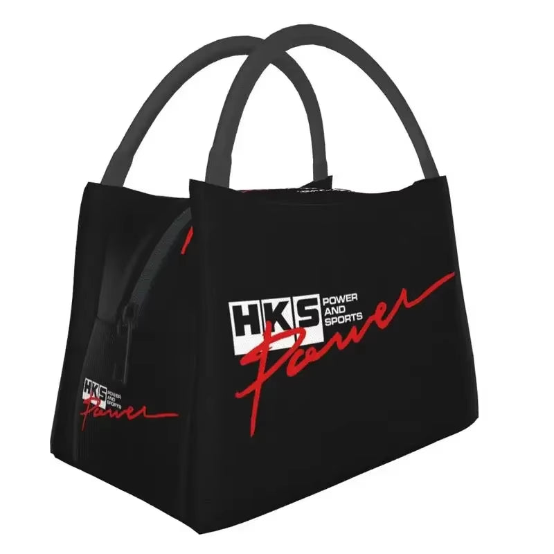 Custom Japanese Retro Auto Hks Jdm Drifting Lunch Bags Men Women Cooler Thermal Insulated Lunch Boxes for Work Pinic or Travel