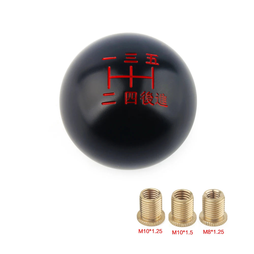 ⚙️ “Tokyo Throws” Shift Knobs – Black Sphere, Red Lettered, All Business