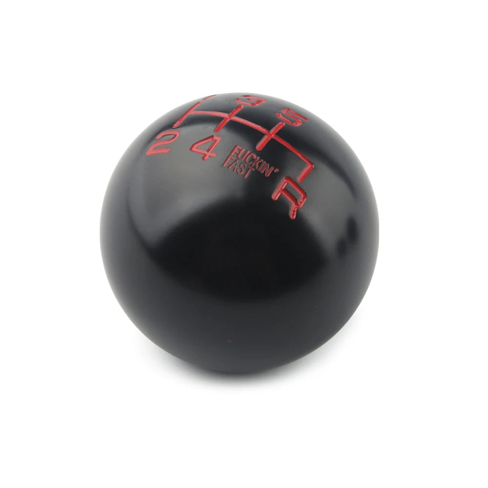 ⚙️ “Tokyo Throws” Shift Knobs – Black Sphere, Red Lettered, All Business