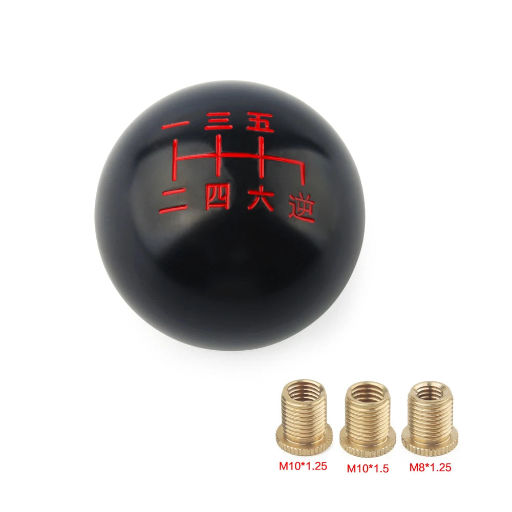 ⚙️ “Tokyo Throws” Shift Knobs – Black Sphere, Red Lettered, All Business