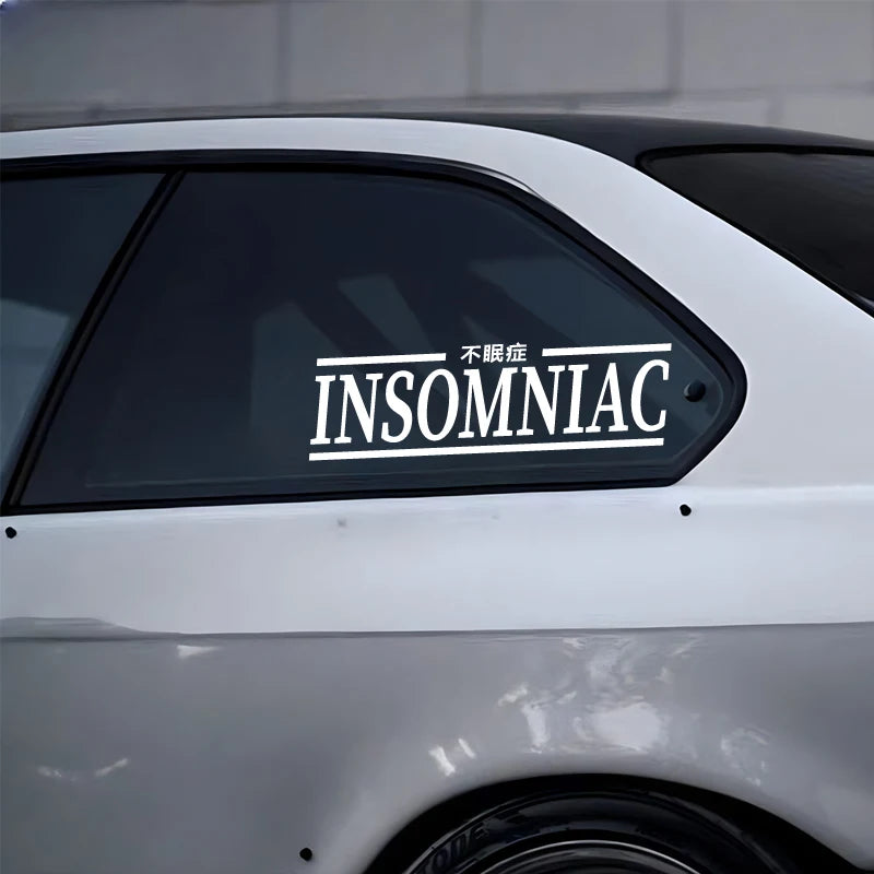 🌙🚫🛏️ INSOMNIAC Window Sticker – Sleep is Optional. Style Isn’t. 🚗💭