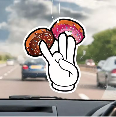 🍩 Shocker Donut Air Freshener – 3 Fingers, 2 Flavors, 0 Regrets