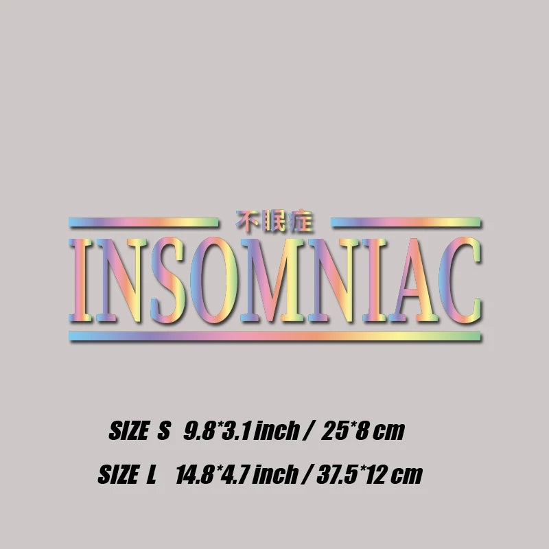 🌙🚫🛏️ INSOMNIAC Window Sticker – Sleep is Optional. Style Isn’t. 🚗💭