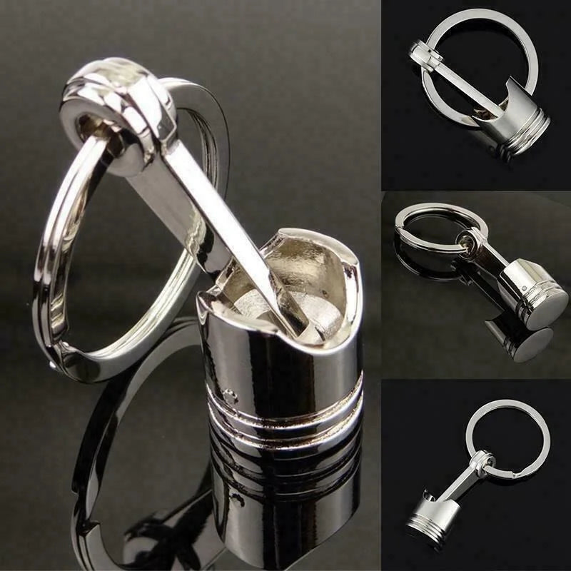 🏁 Mini Piston, Maximum Compression – Functional Metal Keychain