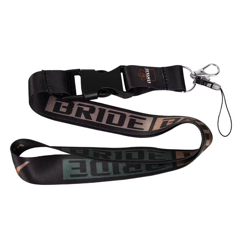 NEW JDM Style Lanyard Keychain Work Card ID Cell Phone Key Hanging Neck Lanyard NOS FAKE TAXI Keyring Motorcycl Auto Accessories