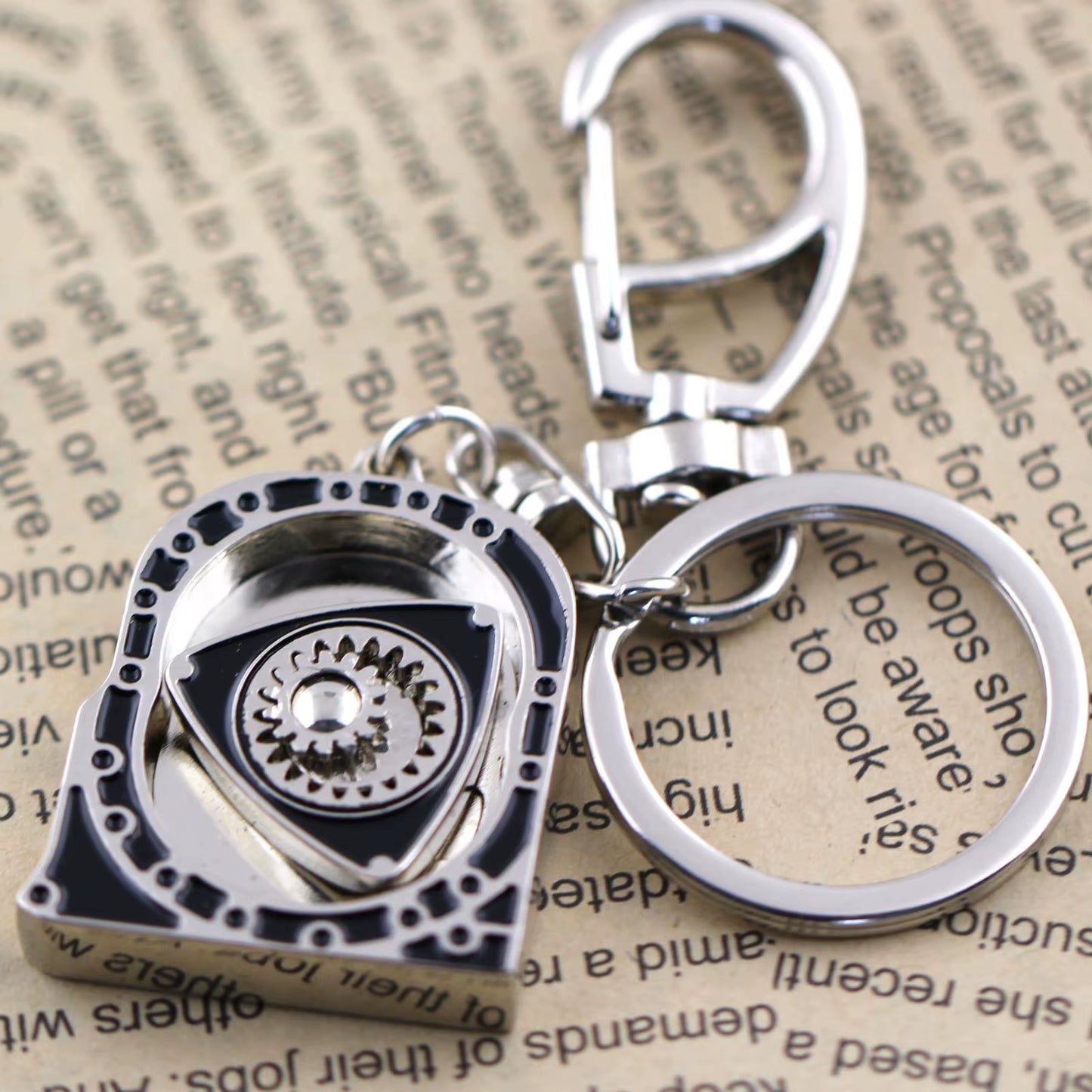 🔧 Mini Rotary, Major Vibes – Metal Keychain with Moving Parts