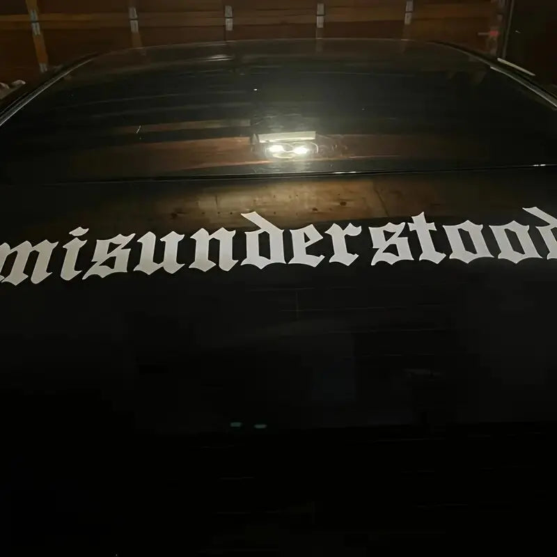 🖤 “Misunderstood.” Windshield Banner – For the Ones Who Get It