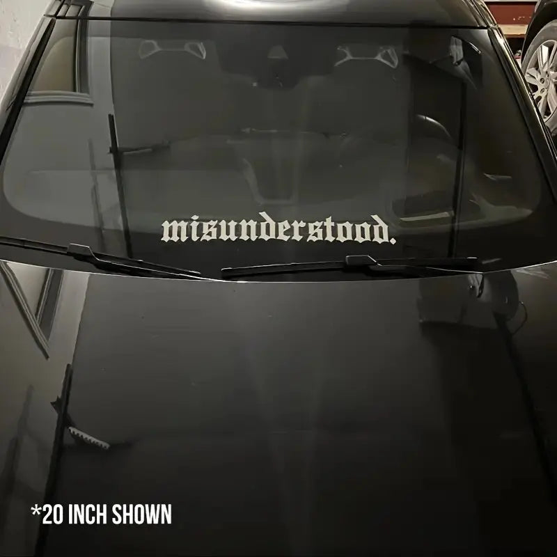 🖤 “Misunderstood.” Windshield Banner – For the Ones Who Get It