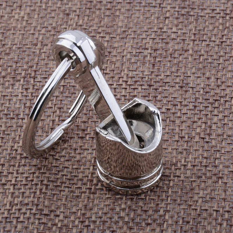 🏁 Mini Piston, Maximum Compression – Functional Metal Keychain