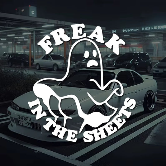 👻 Ghostin' With Style – “Freak in the Sheets” Weatherproof Sticker