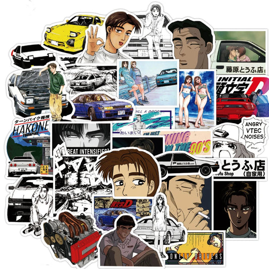  Initial D Sticker Packs — 10, 30, or 50 Pieces
