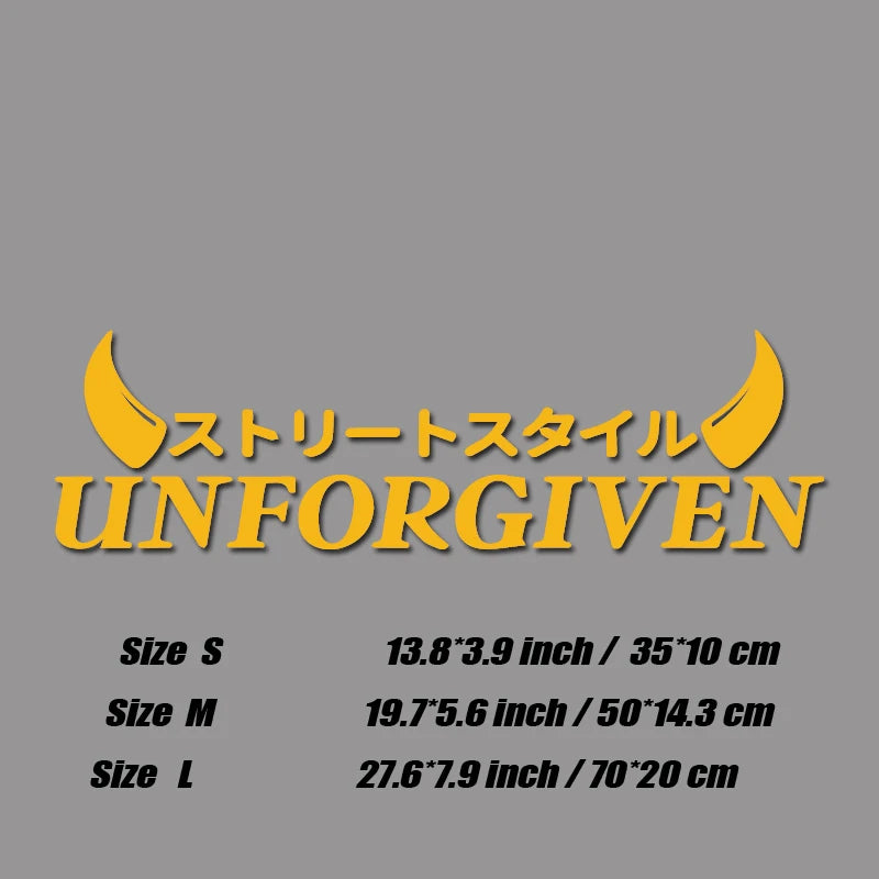 😈UNFORGIVEN Street Style Decal – Ride With No Regrets 🗯️⚫