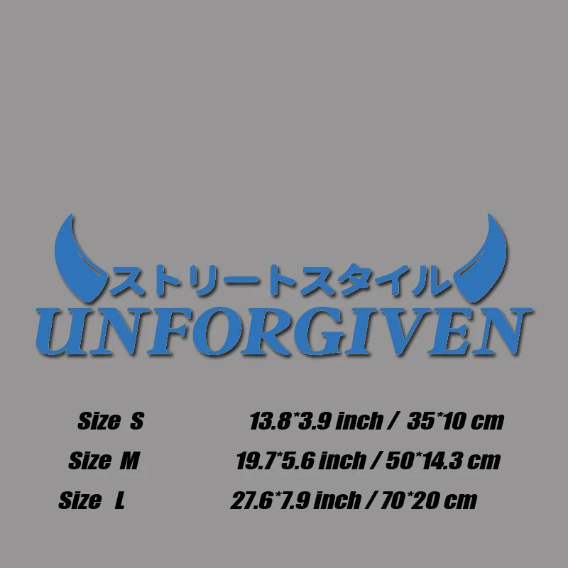 😈UNFORGIVEN Street Style Decal – Ride With No Regrets 🗯️⚫