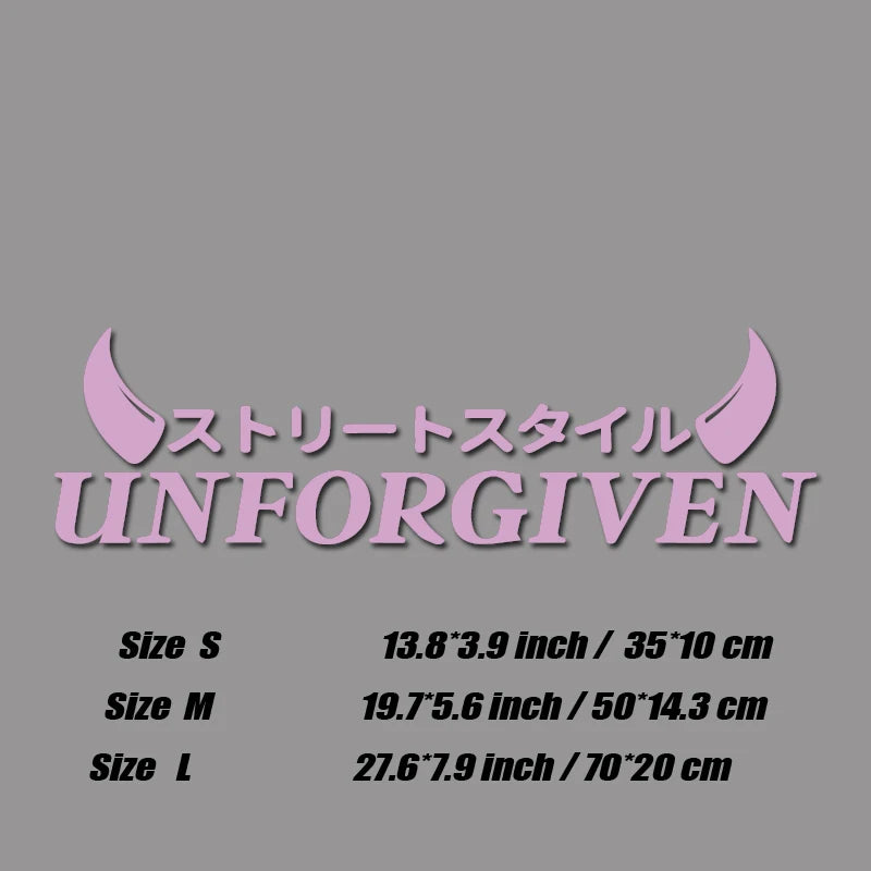 😈UNFORGIVEN Street Style Decal – Ride With No Regrets 🗯️⚫