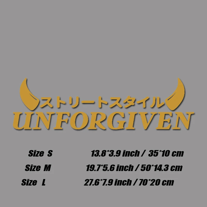 😈UNFORGIVEN Street Style Decal – Ride With No Regrets 🗯️⚫
