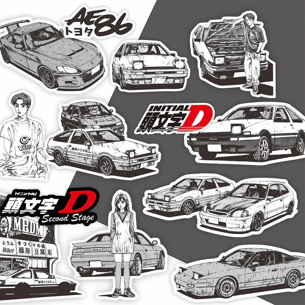 10/30/75Pcs Initial D Manga Stickers