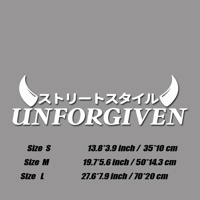 😈UNFORGIVEN Street Style Decal – Ride With No Regrets 🗯️⚫