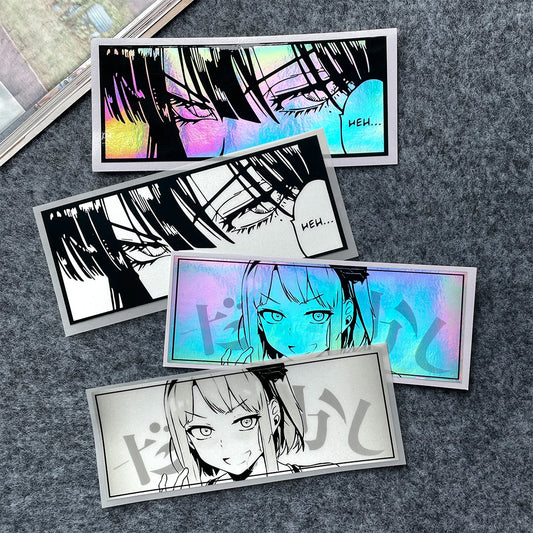 🖤 “Dead Inside, Fast Outside” Manga Eyes Vinyl Sticker – 2PC Set
