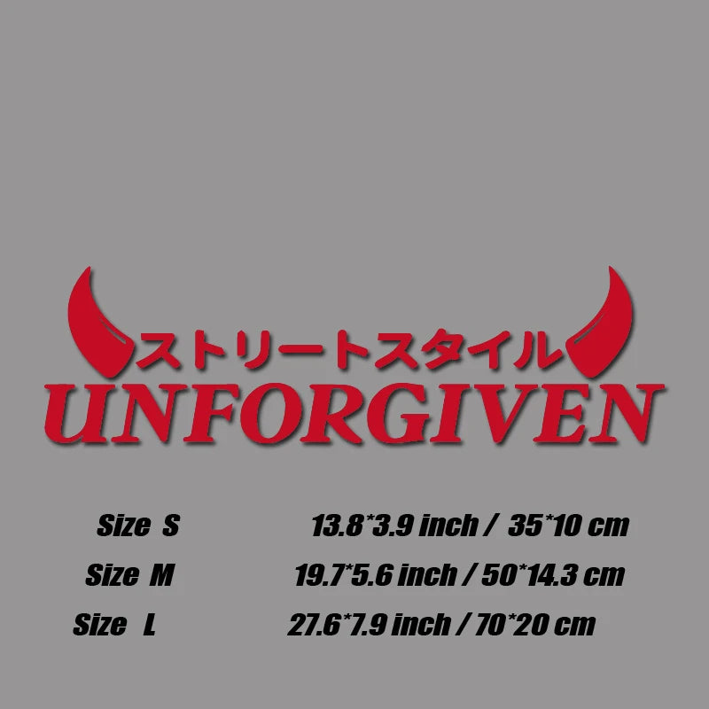 😈UNFORGIVEN Street Style Decal – Ride With No Regrets 🗯️⚫