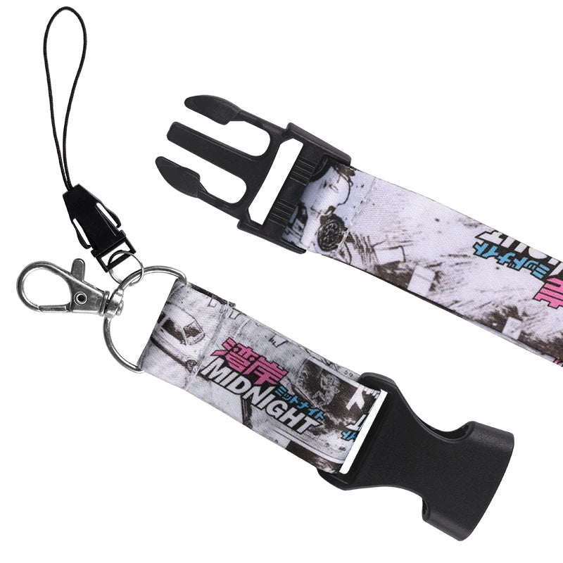 NEW JDM Style Lanyard Keychain Work Card ID Cell Phone Key Hanging Neck Lanyard NOS FAKE TAXI Keyring Motorcycl Auto Accessories