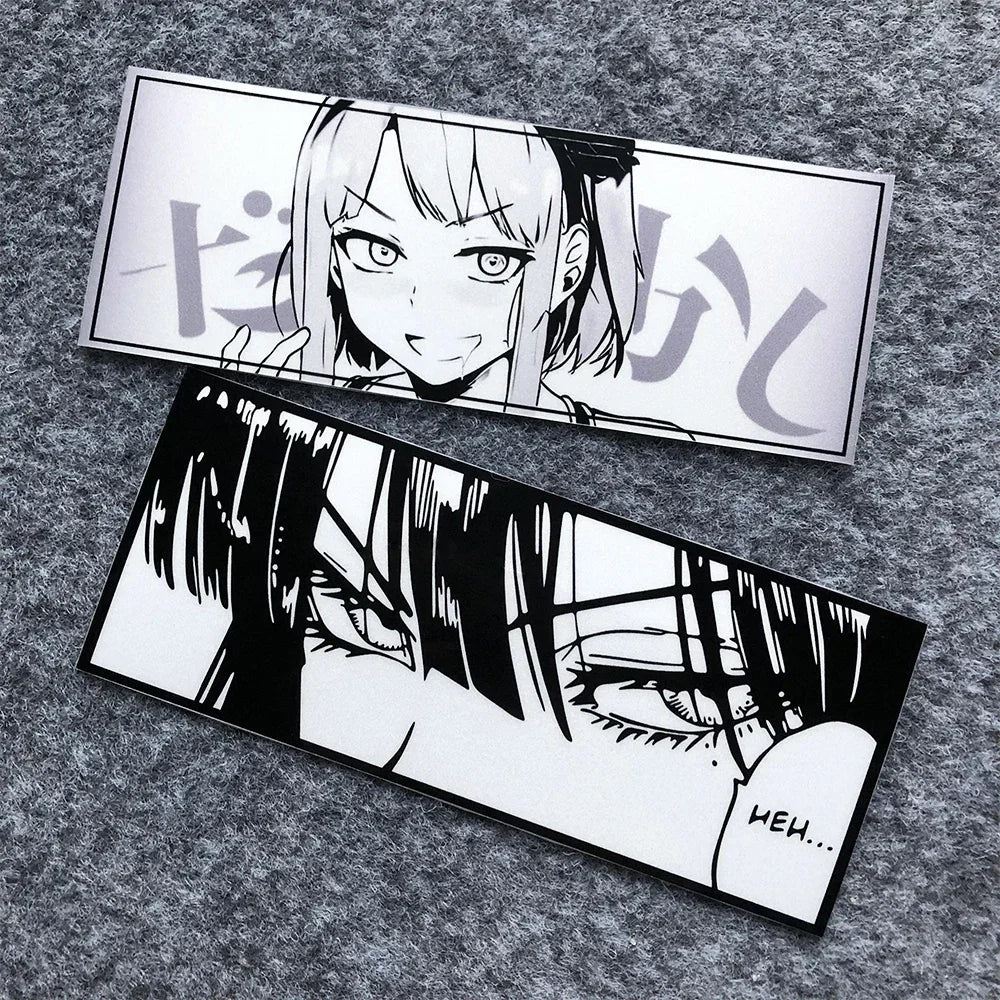 🖤 “Dead Inside, Fast Outside” Manga Eyes Vinyl Sticker – 2PC Set