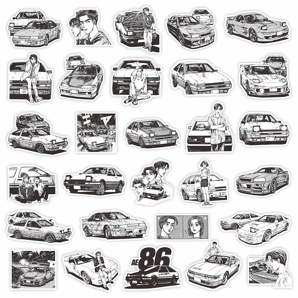 10/30/75Pcs Initial D Manga Stickers