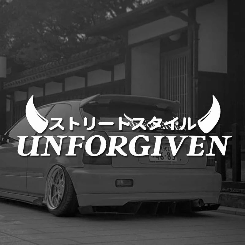 😈UNFORGIVEN Street Style Decal – Ride With No Regrets 🗯️⚫