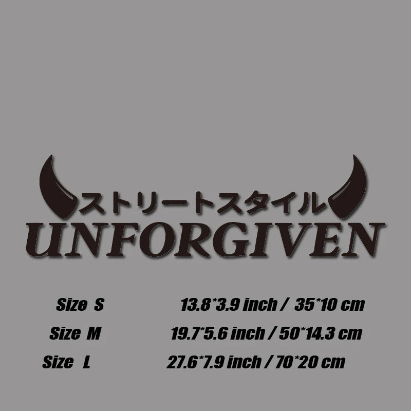 😈UNFORGIVEN Street Style Decal – Ride With No Regrets 🗯️⚫