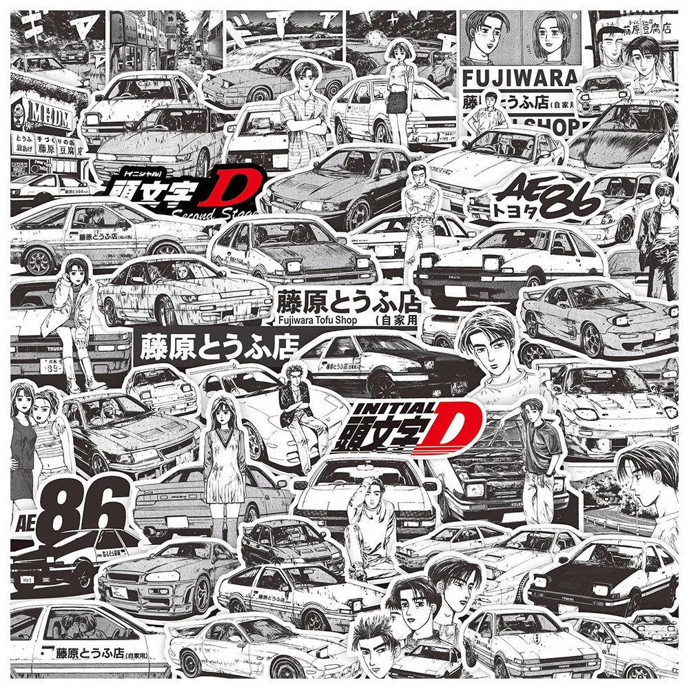 10/30/75Pcs Initial D Manga Stickers