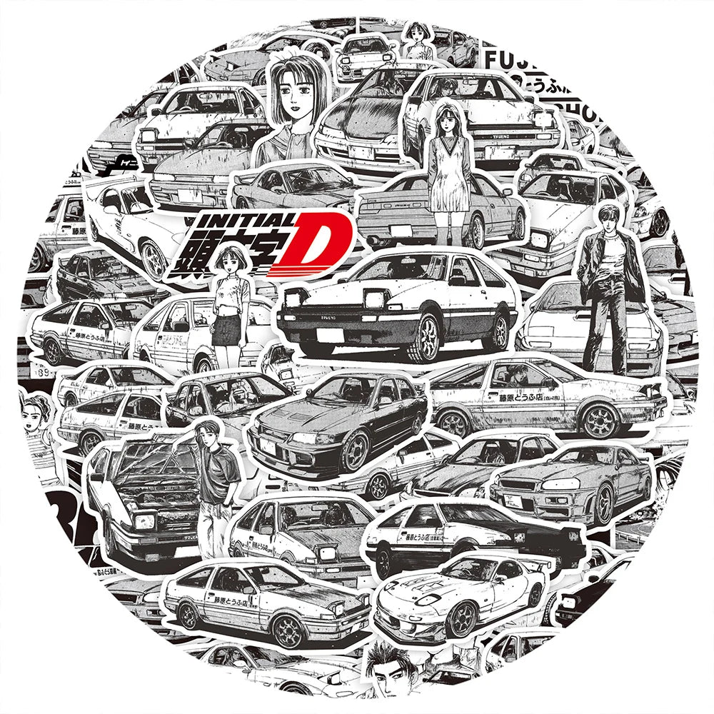10/30/75Pcs Initial D Manga Stickers