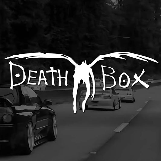 ☠️📦 DEATH BOX Sticker – Drive Like You’ve Signed the Notebook 💀🚗