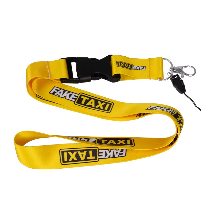 NEW JDM Style Lanyard Keychain Work Card ID Cell Phone Key Hanging Neck Lanyard NOS FAKE TAXI Keyring Motorcycl Auto Accessories
