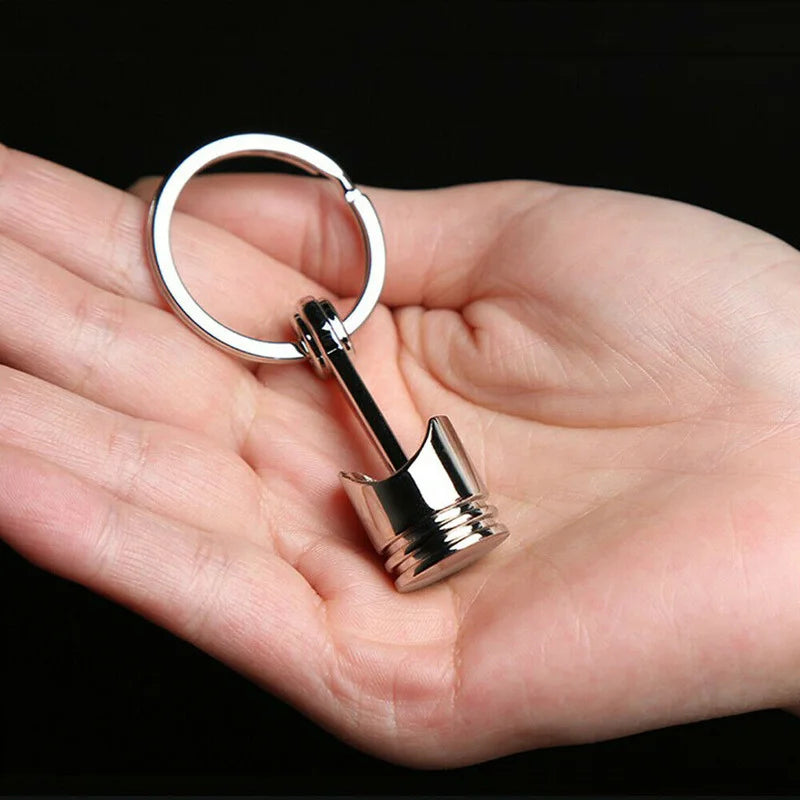 🏁 Mini Piston, Maximum Compression – Functional Metal Keychain