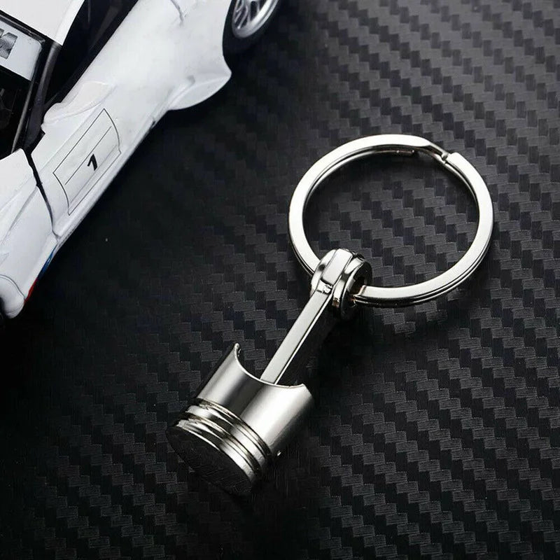 🏁 Mini Piston, Maximum Compression – Functional Metal Keychain